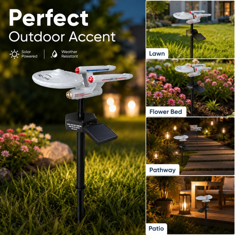 Outdoor Lighting Company - Star Trek USS Enterprise Solar Garden