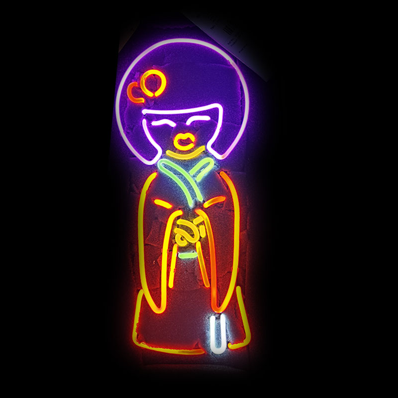 Outdoor Lighting Japan - Neon Sign Japan Girl in kimono
