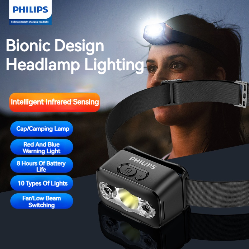 Zinc Outdoor Lighting - Philips LED Headlamp Sensor Head Flashlight