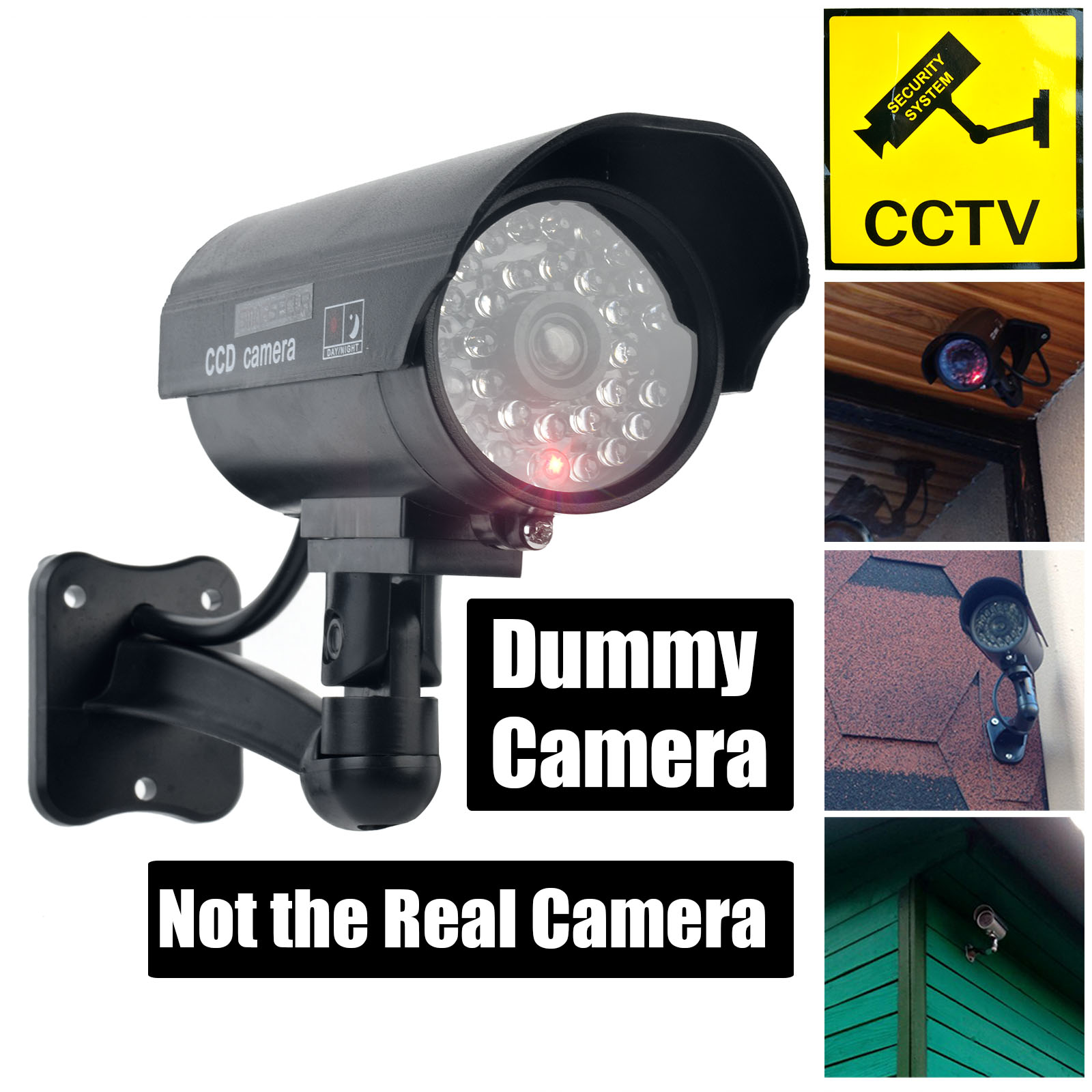 Outdoor Lighting Permanent - Smarsecur Fake Camera Dummy Waterproof Security