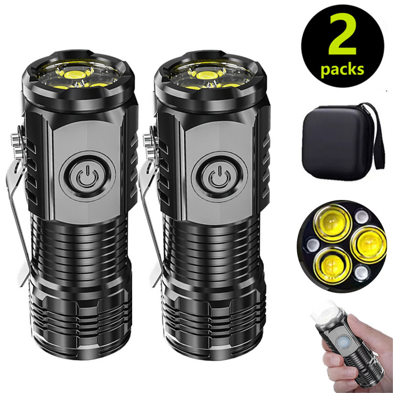Outdoor Lighting Permanent - Mini 3LED Flashlight With Pen Clip，Night