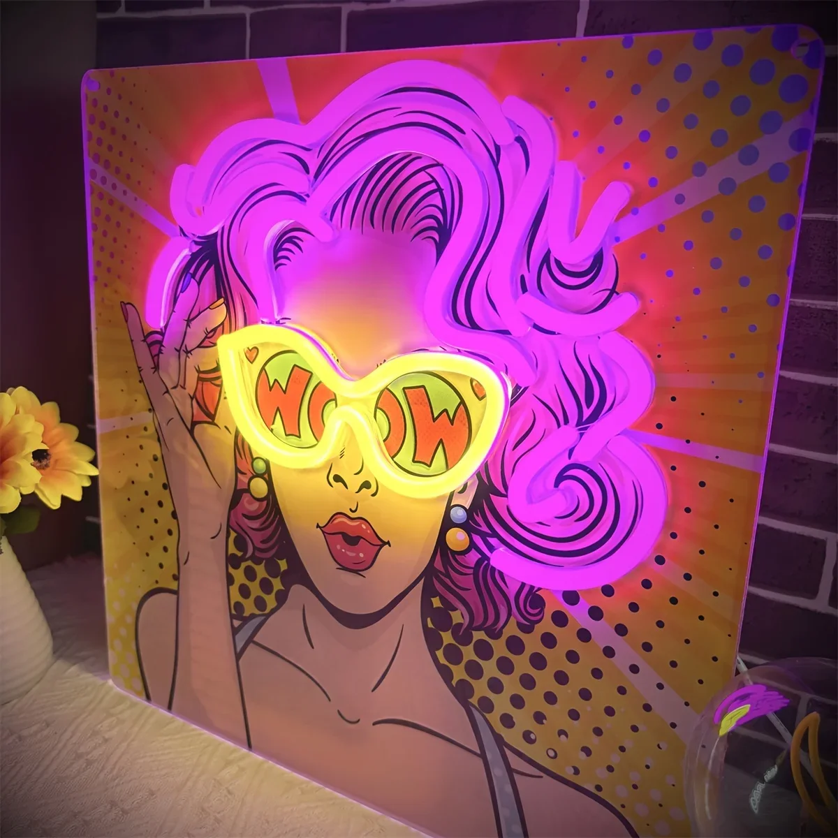 Wow Lady Pop Art LED Neon Sign - огляд і ціна Outdoor Lighting Decor Wow