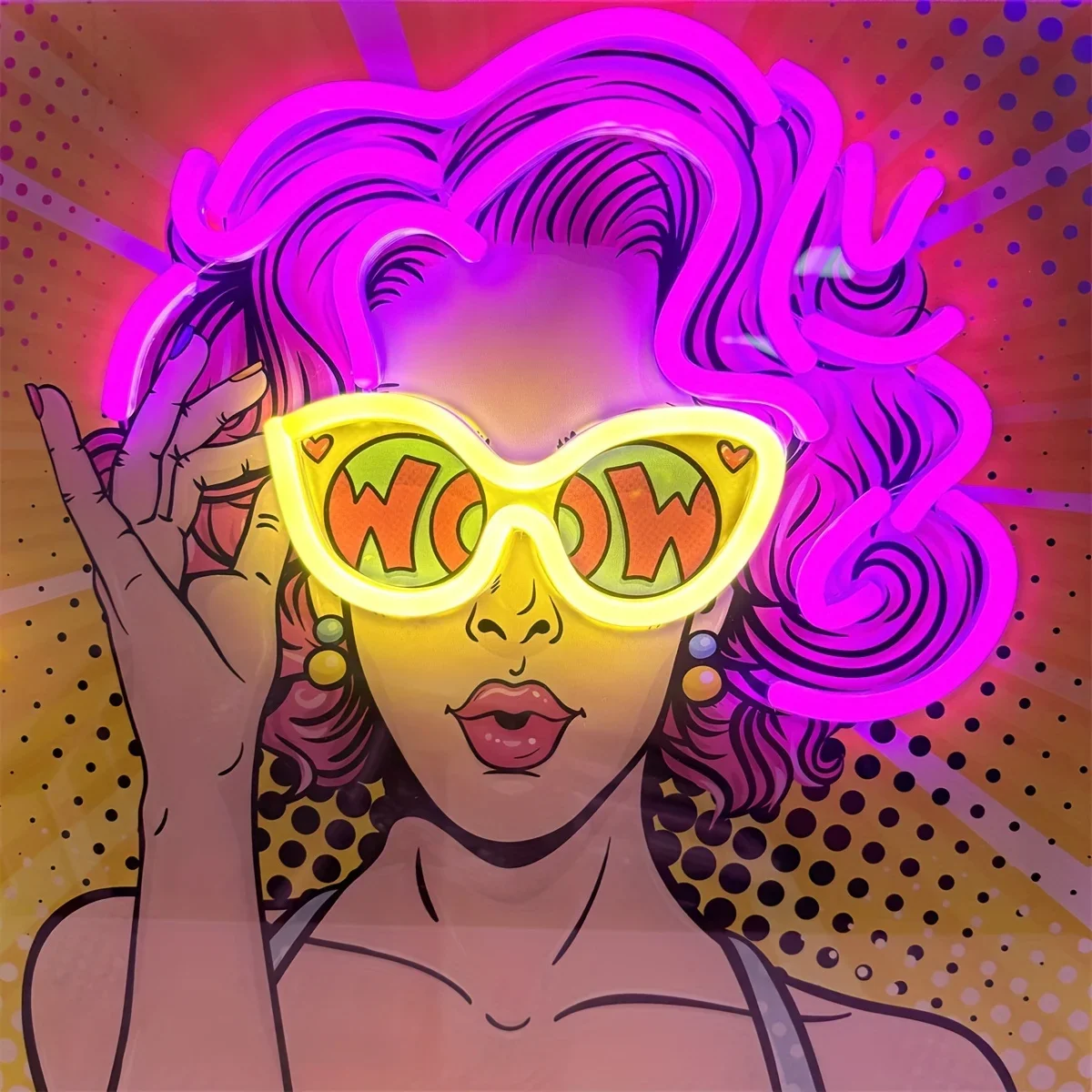 Wow Lady Pop Art LED Neon Sign - огляд і ціна Outdoor Lighting Decor Wow