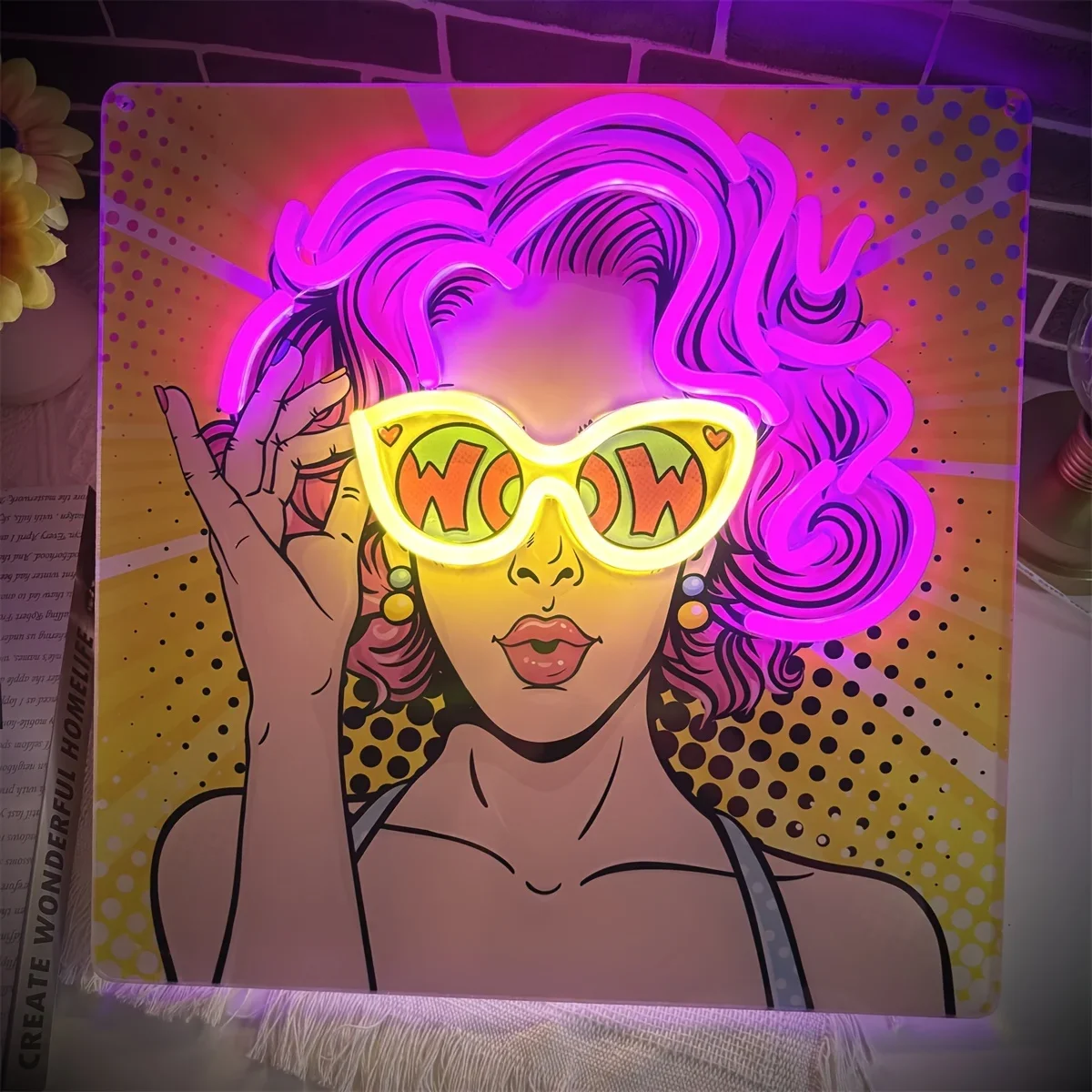 Wow Lady Pop Art LED Neon Sign - огляд і ціна Outdoor Lighting Decor Wow