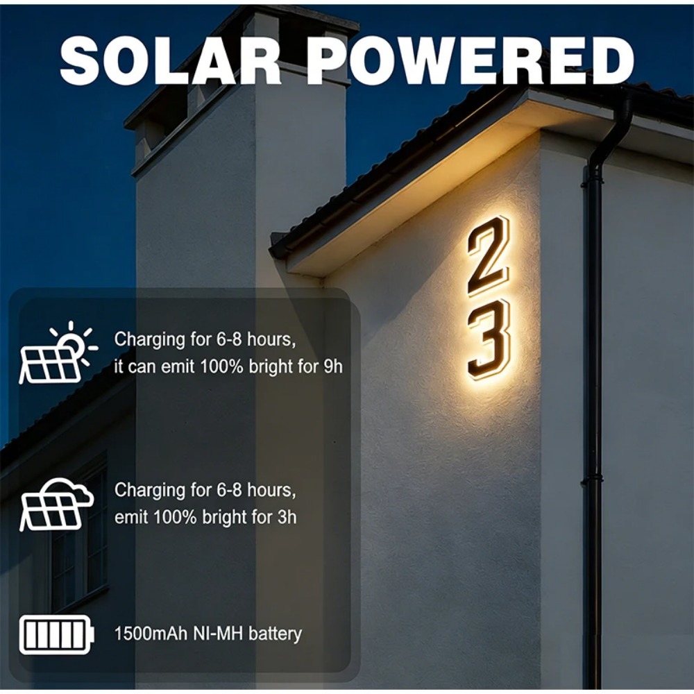New Solar Address Sign LED Hou - огляд і ціна Outdoor Lighting Architectural