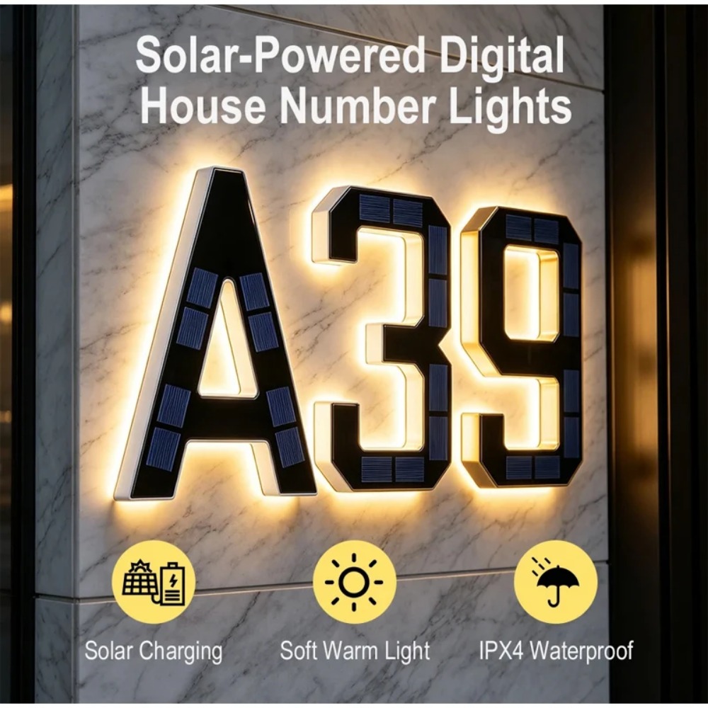 New Solar Address Sign LED Hou - огляд і ціна Outdoor Lighting Architectural