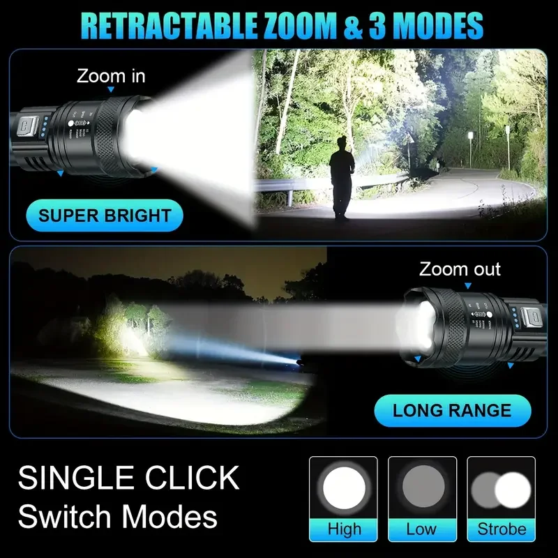 Tactical LED Flashlight 2000LM - огляд і ціна Outdoor Lighting Permanent